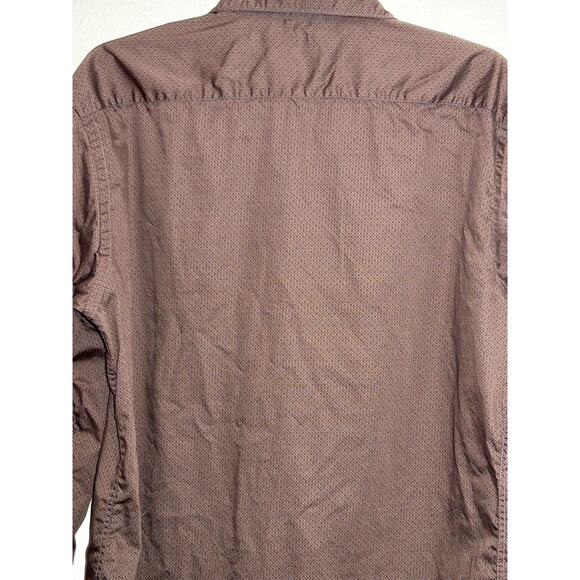 Ermenegildo Zegna Burgundy Printed Cotton Button Down Shirt Size L - Picture 5 of 6